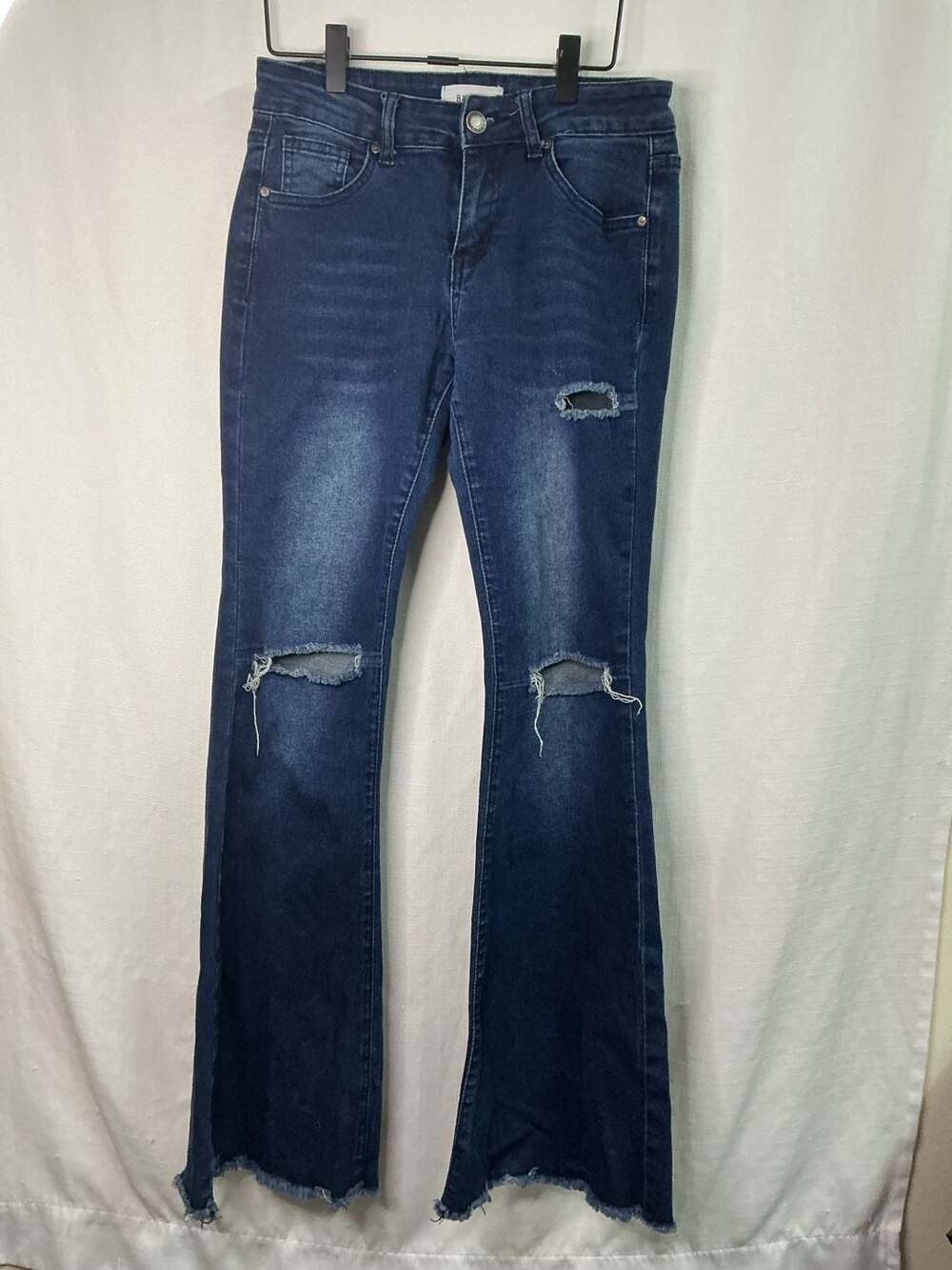 Bamboo Jeans Size 5 Distressed Flare Raw Hem